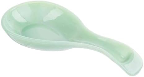 Tablecraft Glass Spoon Rest, 8 x 3.5 x 1.25, Green
