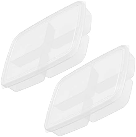 Xmas Fridge Fresh-keeping Container 2pcs Plastic Divided Bin with Lid