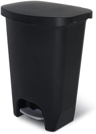 Glad 13 Gal Plastic Trash Can, Black