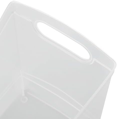 Modern Narrow Organizer Storage Bin, Clear Plastic Household Storage