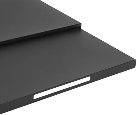 Microwave Stand with Pull-Out Shelf and Drawer, Black