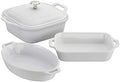 STAUB Ceramic 4-Piece Casserole Baking Pan Set, White