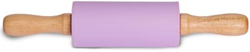 Small Rolling Pin for Kids, Non-Stick Silicone Surface with Wooden