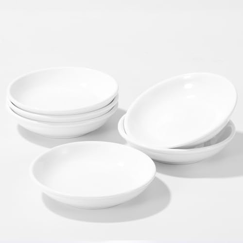 4 Inch Ceramic Dipping Sauce Dish Set - 6 Pcs Small Condiment Bowls