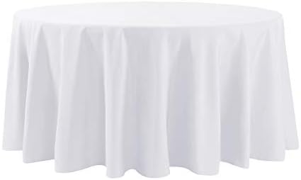 Cupuamon 120 inch Round Tablecloth Washable Polyester Table Cloth