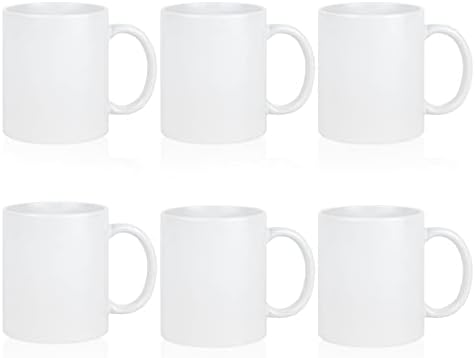 6Pcs 11oz Sublimation Blank Ceramic Coffee Mugs