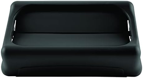 Rubbermaid Slim Jim Swing Lid, Black Plastic