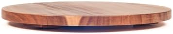 Acacia Wooden Round Footed Serving Board - Pedestal Riser Cake Stand
