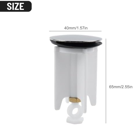 Pop-Up Sink Drain Stopper with Rust-Proof Brass Head and Sturdy