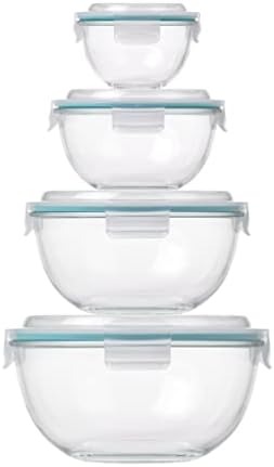 Glasslock Mixing Bowl with Latching Lids 8-Pieces Set – Airtight