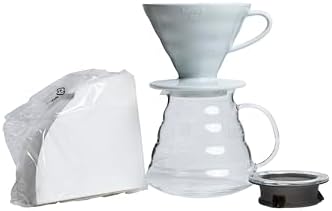 HARIO V60 Coffee Pour Over Kit, Ceramic Dripper, 100ct Filters