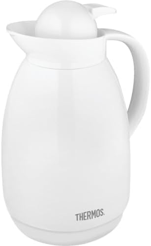 Thermos 34OZ WHT Glass Carafe, Pack of 1, white