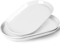 Taeochiy 14" Oval Serving Platter Set of 3 - Ceramic Large White