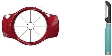KitchenAid Classic Fruit Slicer, Red and Euro Peeler Aqua Sky