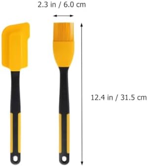 Silicone Pastry Brush and Spatula Set, Long Handle Baking Tools for