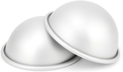 Kundalini 5 Inch Dome Cake Pan Set of 2 Aluminum Half Ball Sphere Cake