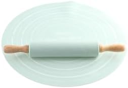 Rolling Pin Dough Mat Set,2 Pcs/Set Wood Rolling Pin Silicone Pastry