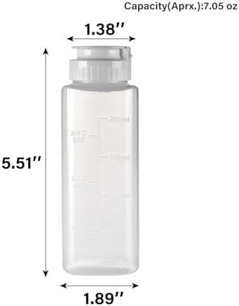 6 pack Inverted Squeeze Bottles for Hot Sauces Liquids Salad Dressing