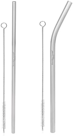 iBasingo Reusable Titanium Straw Set with Cleaning Brush Ti1018T