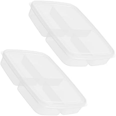 2pcs Fridge Compartment Box, PP Divided Storage Container with Lid