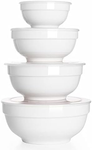 DOWAN Ceramic Bowl Set with Lids, Serving Bowls, Food Storage
