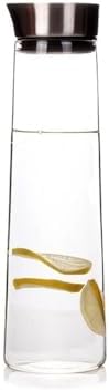 Drinking Glass Water Pitcher with Lid Fridge Carafe