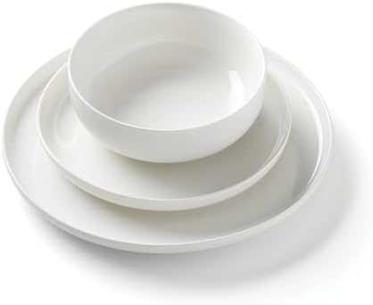 Oneida 24 Seven White Porcelain 18-Piece Dinnerware Set for 6