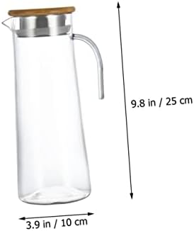 Acrylic Pitcher Elegant with Lid 1.2l Stainless Steel Wood Classic
