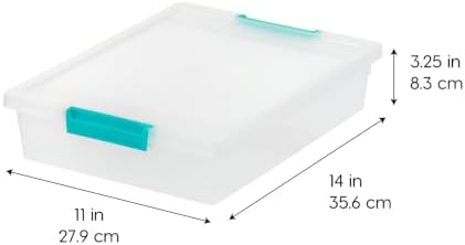IRIS USA 6 Qt Storage Bins with Lids, 4-Pack, Clear