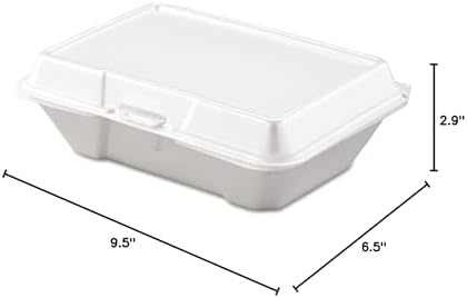 Dart 205HT1 Carryout Food Container, Foam, 1-Comp, 9 3/10 x 6 2/5 x 2