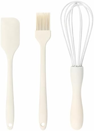 Mini Silicone Baking Utensils Set, 3-Piece Kitchen Tool Set with