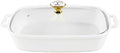 10" x 7" Ceramic Rectangular Casserole Dish with Glass Lid, 1.3 Quart