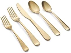 Cambridge Silversmiths Rhiannon Champagne Satin 20-Piece Flatware Set