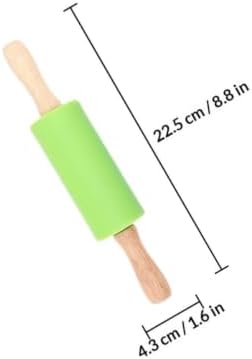 4pcs Silicone Rolling Pin for Baking, Smooth Wood Dough Roller