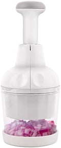 Vegetable Chopper, Food Chopper Manual Hand, Onion, Salad, Garlic, Nut & Veggie Cutter, Dishwasher Safe, White