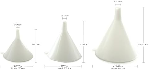 Norpro Plastic Funnel, Set of 3, Set of Three, White