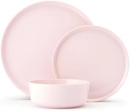 Mikasa Madison Misty Pink Bone China Dinnerware Set, 12-Piece Service