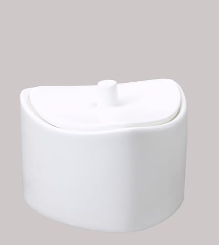 HomeVss, Bone China Elegance White Triangle Sugar & Creamer Pot