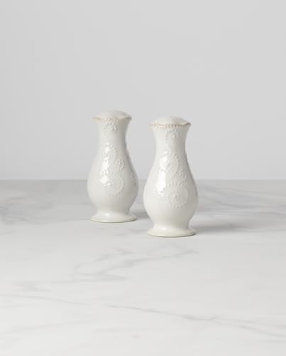Lenox French Perle White Tall Salt and Pepper Set