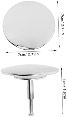 Bathtub Drain Stopper with Overflow Cover, Copper Silver Plug