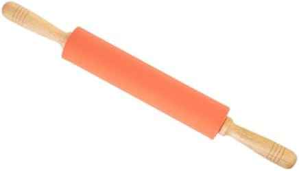 10 Inch Silicone Dough Roller Pin with Wood Handles for Baking