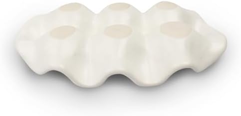 Ceramic 6-Cup Egg Tray and Holder, White