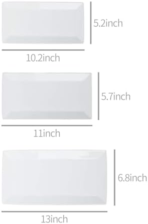 Amazon Basics 3-Piece Porcelain Serving Platters, Oven Safe, for