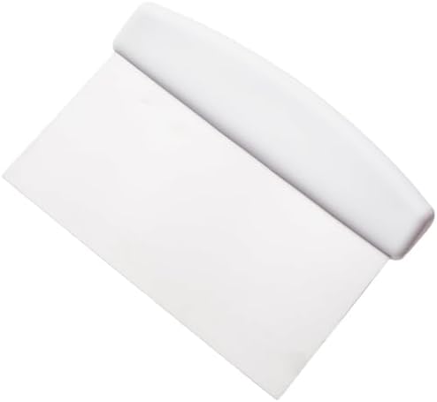 TrueCraftware- 6" x 4" Dough Scraper Stainless Steel with White Handle
