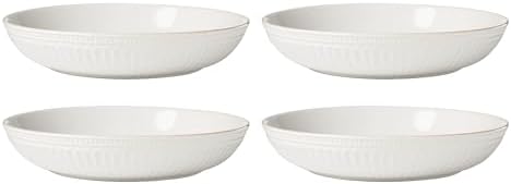 Lenox French Perle Groove White Stoneware 24-Piece Dinnerware Set for 8