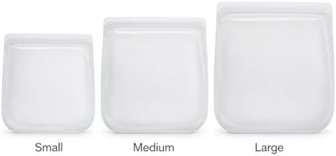 Reusable Silicone Food Storage Bags, Small, Medium and Large, 3-Pack