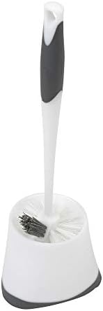 Clorox Corner Toilet Bowl Brush with Under Rim Scrubber, White