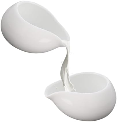 Mini Ceramic Creamer Pitchers for Milk and Syrup, 3 oz, 2-Pack