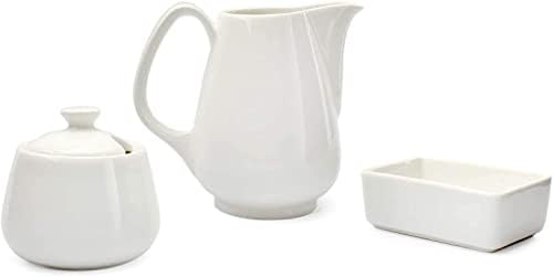 Darware Sugar and Creamer Set; 3-Piece Set w/Cream Pitcher, Sugar