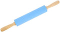 Silicone Rolling Pin Dough Roller with Wood Handle Inch Non Stick